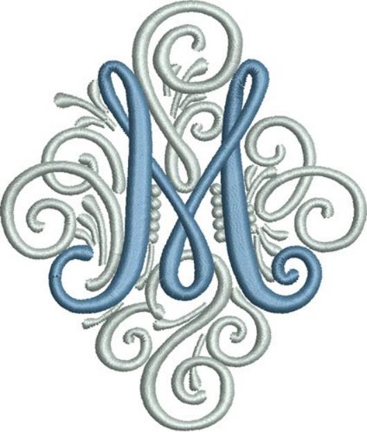 Picture of Adorn Monogram  M Machine Embroidery Design