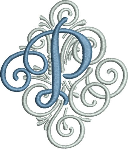 Adorn Monogram P Machine Embroidery Design
