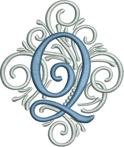 Adorn Monogram Q Machine Embroidery Design