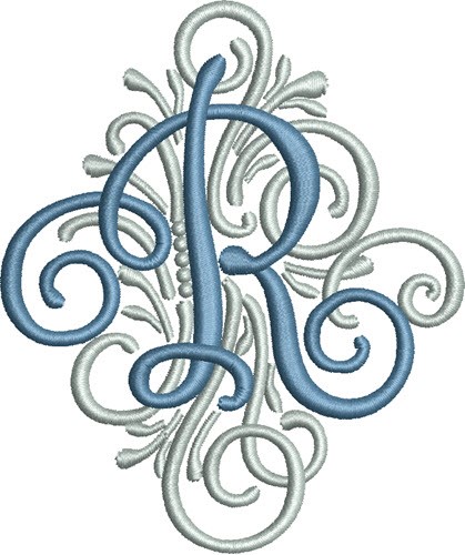 Adorn Monogram R Machine Embroidery Design