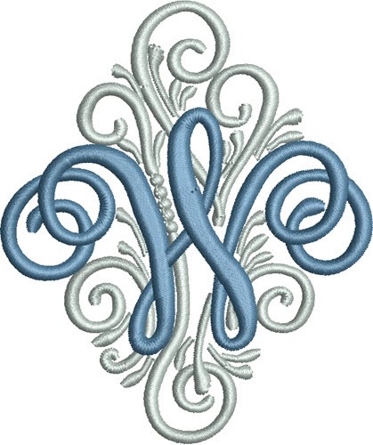 Adorn Monogram W Machine Embroidery Design