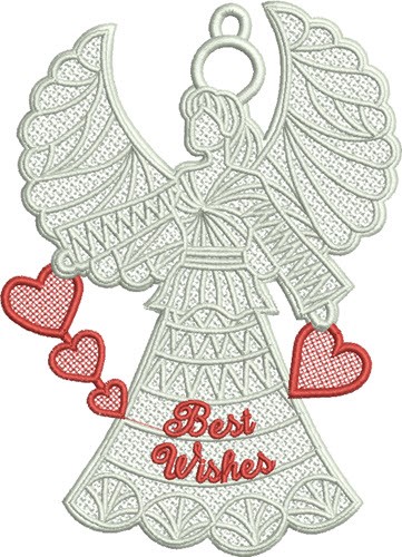 FSL Best Wishes Angel Machine Embroidery Design