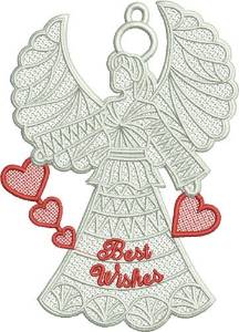 Picture of FSL Best Wishes Angel Machine Embroidery Design