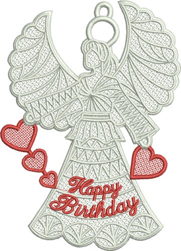 FSL Birthday Angel Machine Embroidery Design