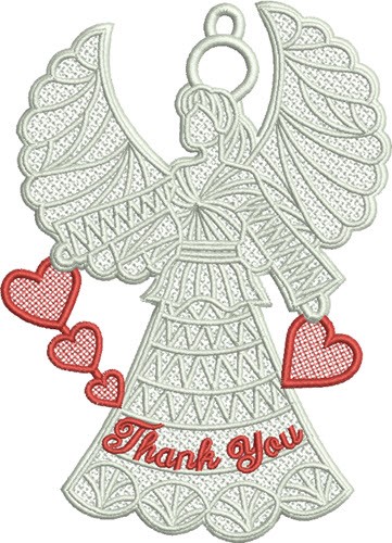 Free Standing Lace  Heart Angel  Machine Embroidery Design