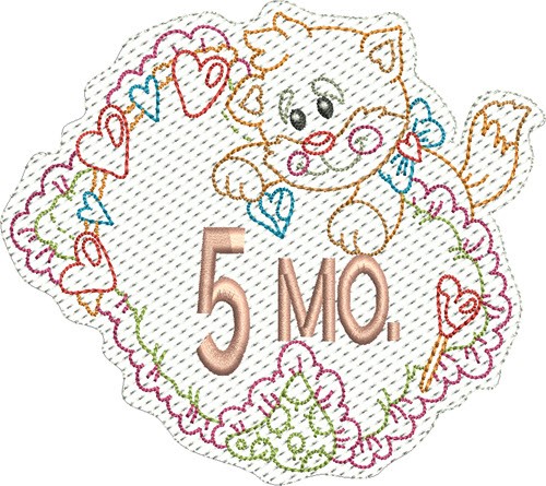Baby 5 Months Machine Embroidery Design