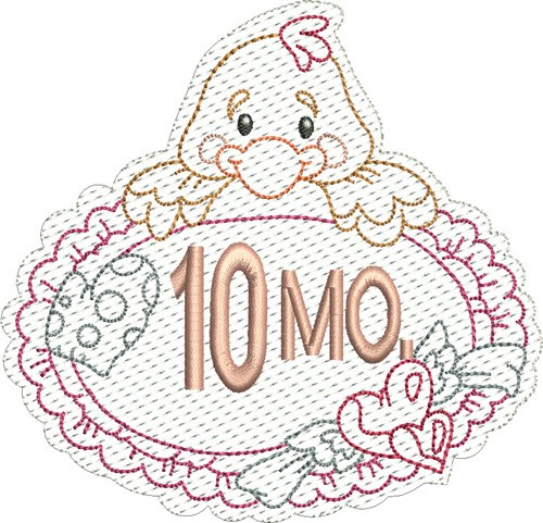 Baby 10 Months Machine Embroidery Design
