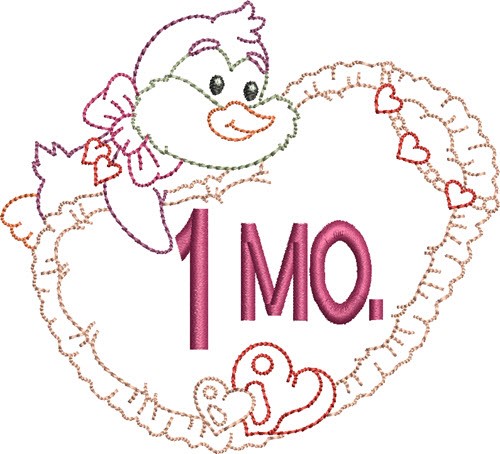 Baby 1 Month Machine Embroidery Design