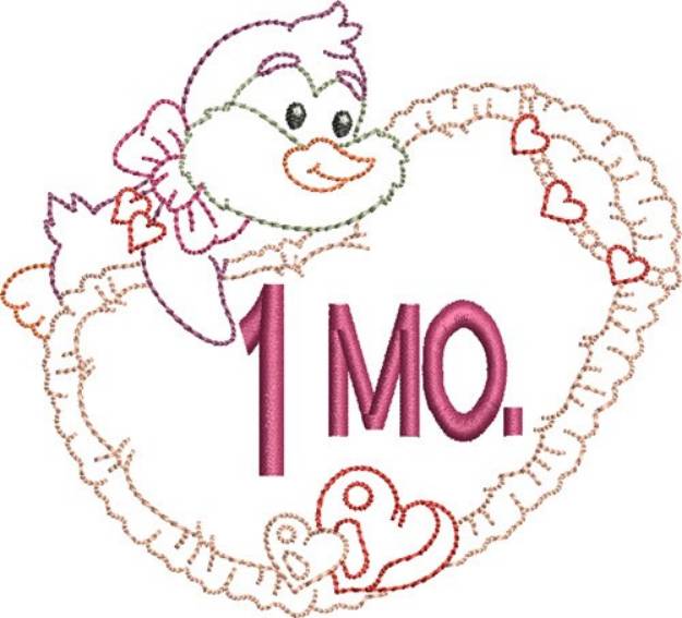 Picture of Baby 1 Month Machine Embroidery Design