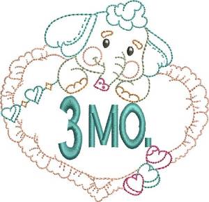 Picture of Baby 3 Month Outline Machine Embroidery Design
