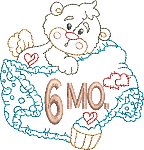 Baby 6 Month Machine Embroidery Design