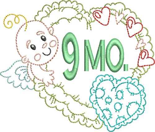 Baby 9 Month Machine Embroidery Design