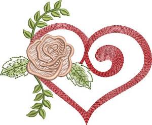 Picture of Valentine Rose Machine Embroidery Design