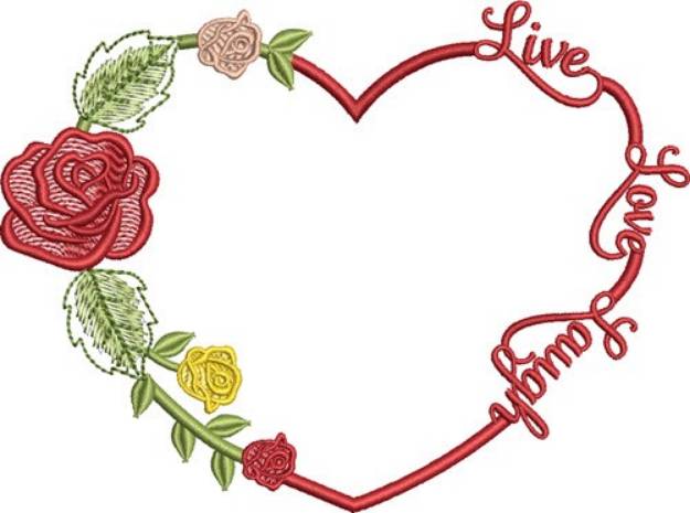 Picture of Live Love Laugh Machine Embroidery Design