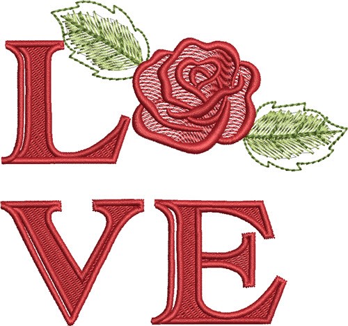 Love Rose Machine Embroidery Design