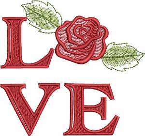 Picture of Love Rose Machine Embroidery Design