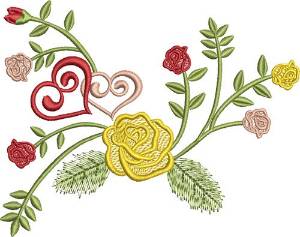 Picture of Valentine Roses Machine Embroidery Design