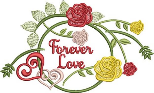 Picture of Forever Love Roses Machine Embroidery Design