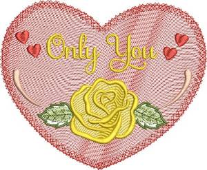 Picture of Only You Heart Machine Embroidery Design