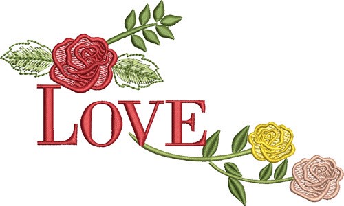 Love Roses Machine Embroidery Design
