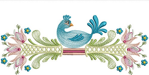 Tulip Bird Machine Embroidery Design