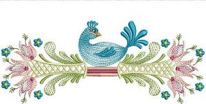 Picture of Tulip Bird Machine Embroidery Design