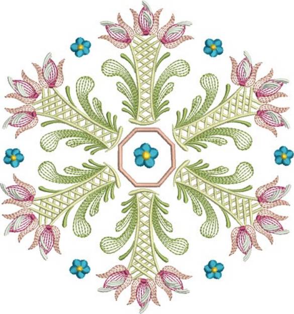 Picture of Tulip Circle Machine Embroidery Design