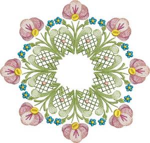 Picture of Tulip Blossoms Machine Embroidery Design