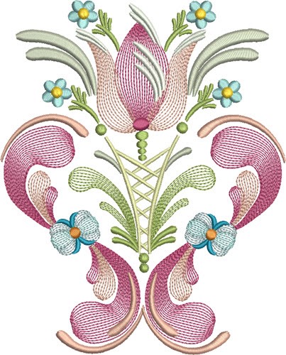 Tulip Flower Machine Embroidery Design