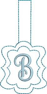 Picture of Monogrammed Keyfob Letter B Machine Embroidery Design