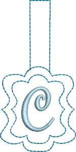 Picture of Monogrammed Keyfob Letter C Machine Embroidery Design