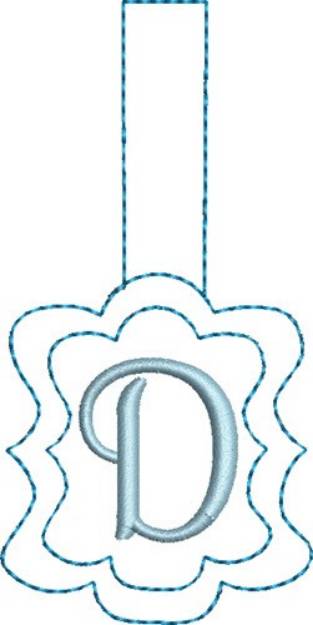 Picture of Monogrammed Keyfob Letter D Machine Embroidery Design