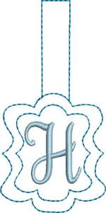 Picture of Monogrammed Keyfob Letter H Machine Embroidery Design