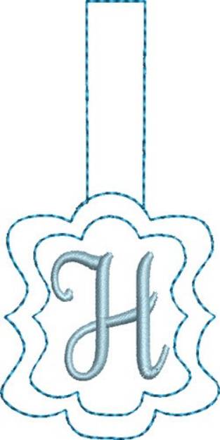 Picture of Monogrammed Keyfob Letter H Machine Embroidery Design