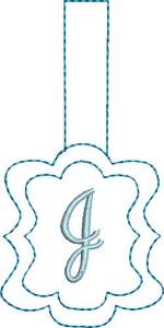 Picture of Monogrammed Keyfob Letter J Machine Embroidery Design