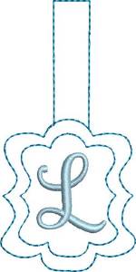 Picture of Monogrammed Keyfob Letter L Machine Embroidery Design