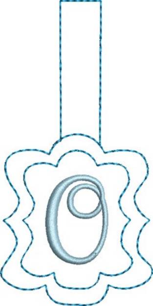 Picture of Monogrammed Keyfob Letter O Machine Embroidery Design
