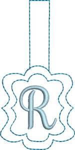 Picture of Monogrammed Keyfob Letter R Machine Embroidery Design