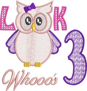 Picture of Look Whooos 3 Machine Embroidery Design