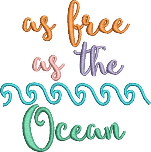 Free As The Ocean Machine Embroidery Design