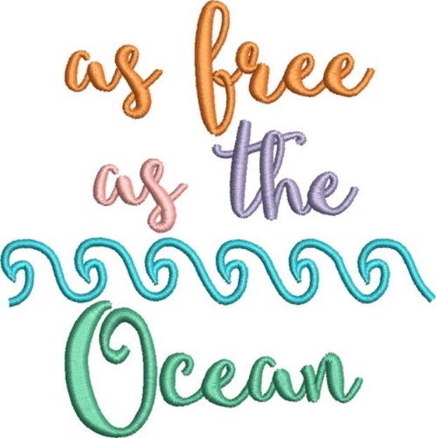 Picture of Free As The Ocean Machine Embroidery Design