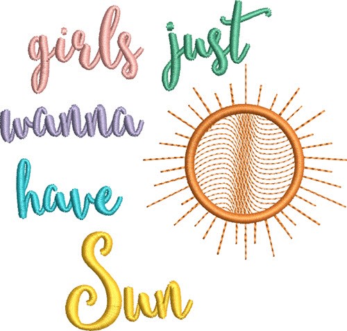 Wanna Have Sun Machine Embroidery Design
