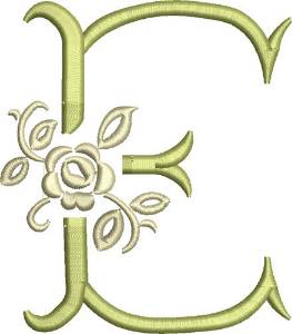 Picture of Tuscan Rose Monogram E Machine Embroidery Design