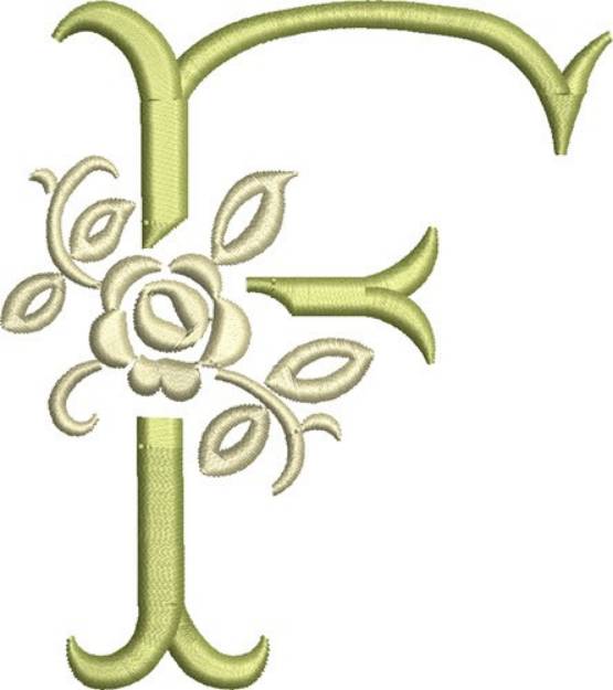 Picture of Tuscan Rose Monogram F Machine Embroidery Design
