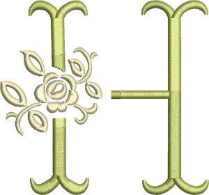 Picture of Tuscan Rose Monogram H Machine Embroidery Design