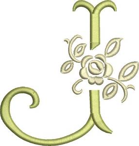 Picture of Tuscan Rose Monogram J Machine Embroidery Design