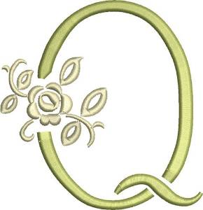 Picture of Tuscan Rose Monogram Q Machine Embroidery Design