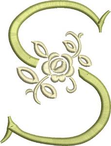 Picture of Tuscan Rose Monogram S Machine Embroidery Design