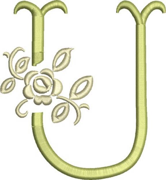 Picture of Tuscan Rose Monogram U Machine Embroidery Design