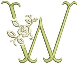 Picture of Tuscan Rose Monogram W Machine Embroidery Design